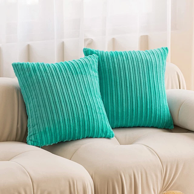 Kevin Textile Set of 2 Pillow Covers Solid Supersoft Corduroy Handmade Decorativ