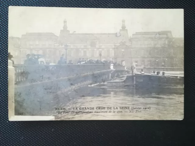 CPA 75 PARIS - Le Pont du Carrousel au Maximum de la Crue