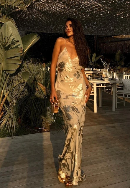 Zara gold dress hotsell