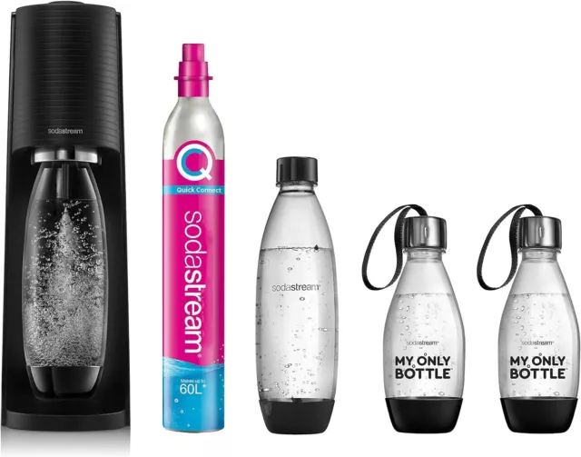 Sodastream Pack Machine à Eau Pétillante et Soda Terra Noire, 1 Bouteille FUSE L