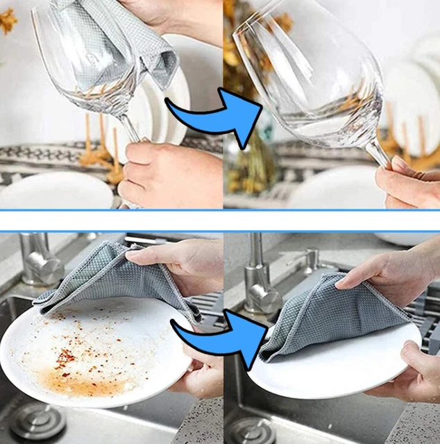 5pcs NanoScale Streak-Free Cleaning Cloths (Reusable) Magic Kitchen Rag  .FAST. 3