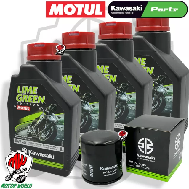 Tagliando 4 Lt Olio Motul Lime Green 10W40  + Filtro Kawasaki Z 900 2019