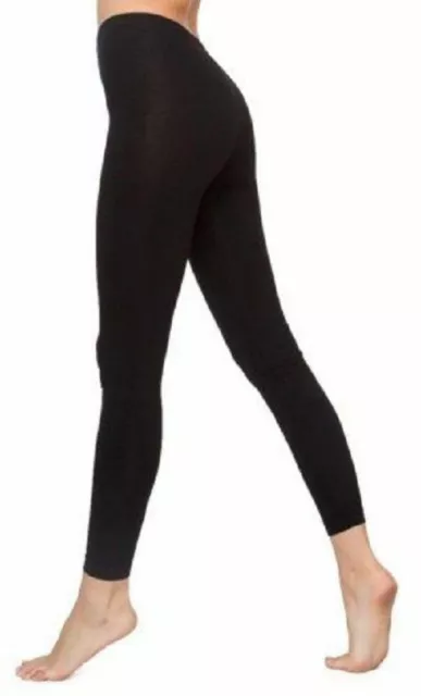 New Ladies Full Length Plain Black Cotton Leggings Plus Skinny Fit Sizes UK 8-30