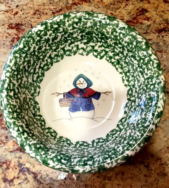 Roseville Spongeware Pottery By Gerald E. Henn Serving Bowl