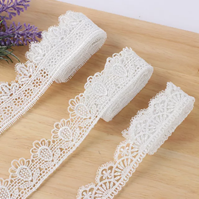 1 Yard White Lace Trim Embroidered Ribbon DIY Bridal Wedding Dress Sewing Craft