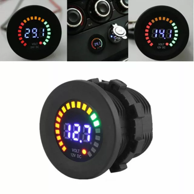 12V Auto Batterie Ladeanzeige Kapazität Voltmeter Staubdicht Wasserdicht LED