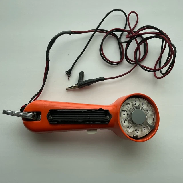 Vintage AT&T Phone Line Tester Rotary Lineman Test Butt Set Orange UNTESTED