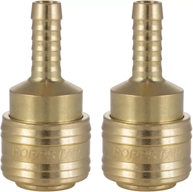 Poppstar 2x Raccord rapide pour air comprimé DN 7,2 avec embout de tuyau LW 8 mm