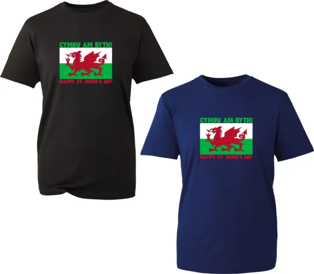 T-shirt Cymru Am Byth Wales Forever Happy St. David's Day top bandiera drago gallese