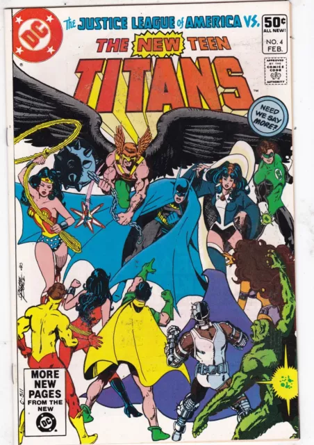 The New Teen Titans #4 VF-  DC Comics 1982 Justice League of America Batman Robi