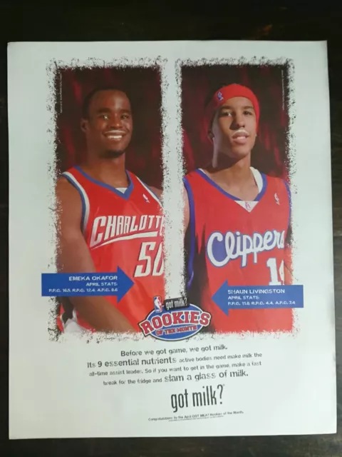 Carmelo Anthony-Denver Nuggets 2005 Got Milk ?Original Print Ad 8.5 x 11