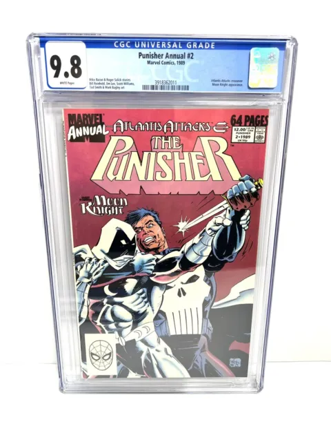 Punisher Annual 2 cgc 9.8 white Pages Marvel Comic Book  1989 Moon Knight
