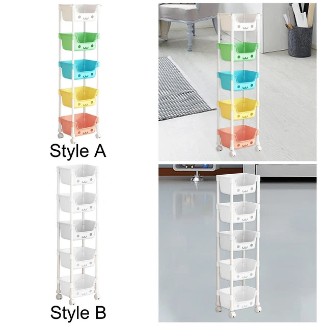 Chariot De Rangement Avec Panier En Acier Noir 74,5x22x74,5cm - Yamazaki