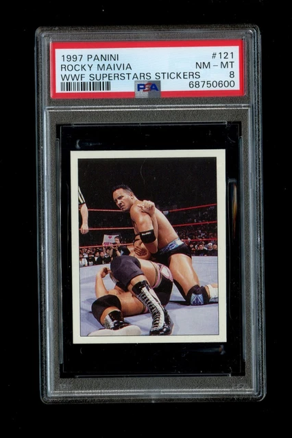 1997 Panini WWF Superstars Rocky Maivia #121 PSA 8 NM-MT
