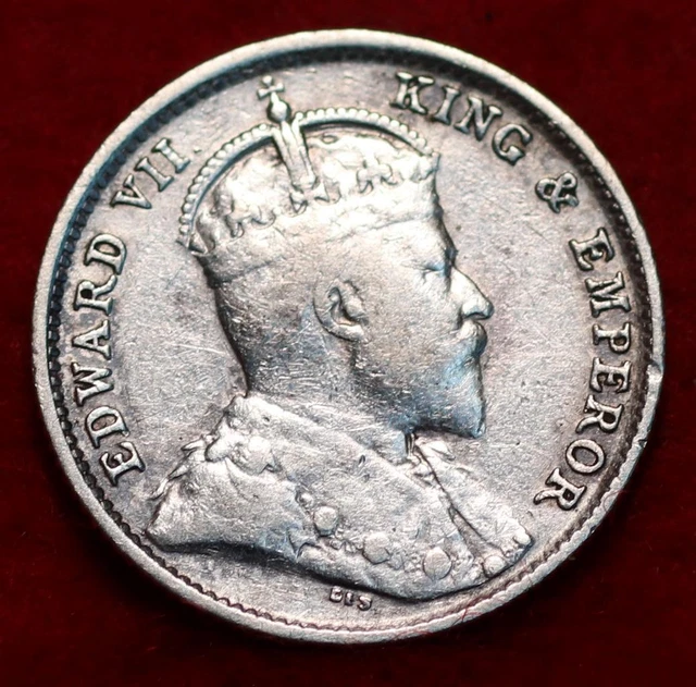 Uncirculated 1903 Hong Kong 5 Cents Silver Foreign Coin