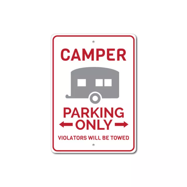 Custom Camper Parking Only Sign Personalized Aluminum Metal Garage Decor