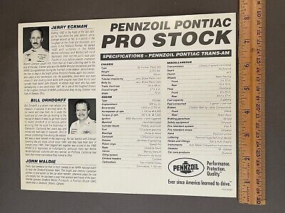 2 Vtg Pennzoil Special Stock Car & Indy Racing Promo Advertising Card Photos 5