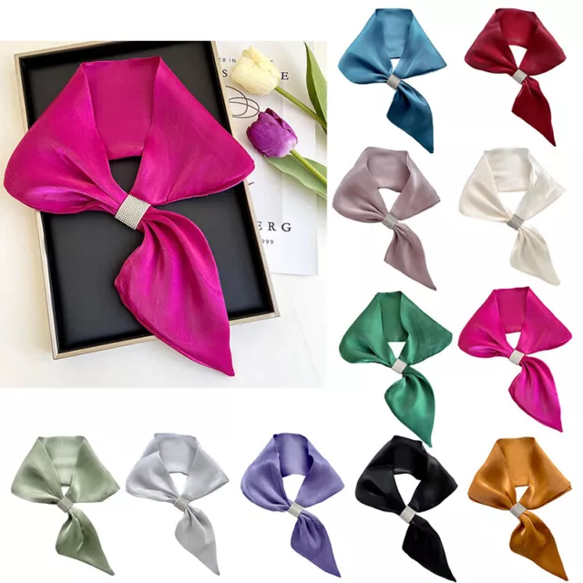 Womens Satin Scarves Office Neckerchief Smooth Scarf Christmas Silk Scarf Gift 2