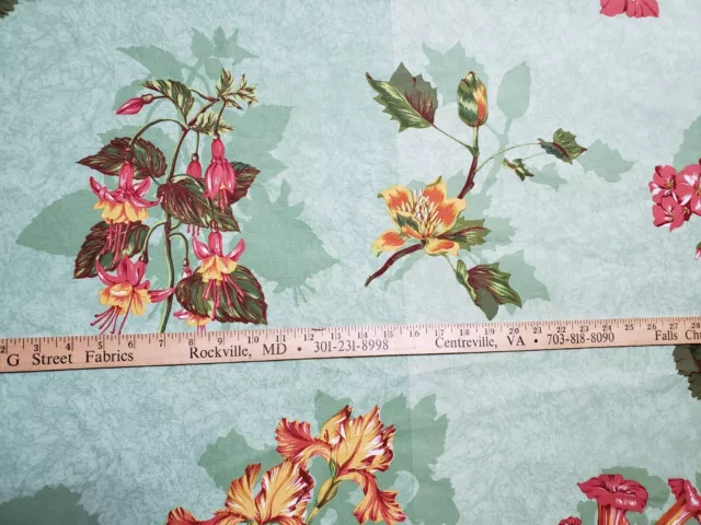 Brunschwig & Fils Home Dec Fabric Green Floral Stripe Fleur D'Ete 8 Yards x 59" 3