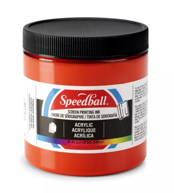 Tinta para serigrafía acrílica Speedball roja fuego 8 oz (4625)