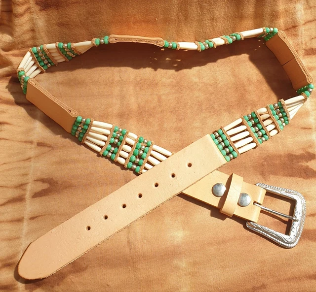 Cintura ossea indiana vetro e argento. Cintura di ricambio perline, centro Foro 102 cm