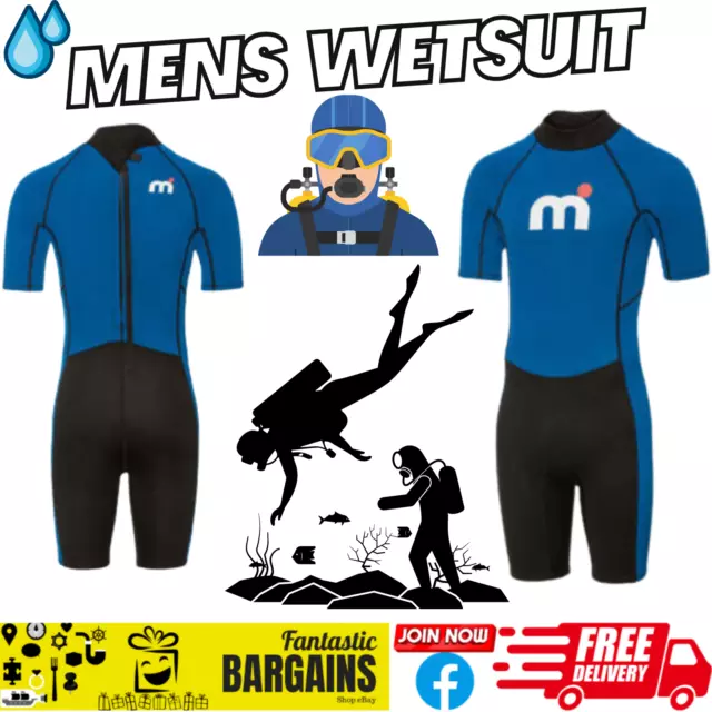 Mistral Mens Neoprene Shorty Wetsuit M L XL XXL Surf Paddleboard Kayak Wet Suit