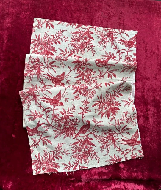 Tissu Coton Popeline Bleu Lagon, Imprimé Liberty Fleurs Blanc Et Rouge, Largeur 1.45m, 20m Rouleau Neuf