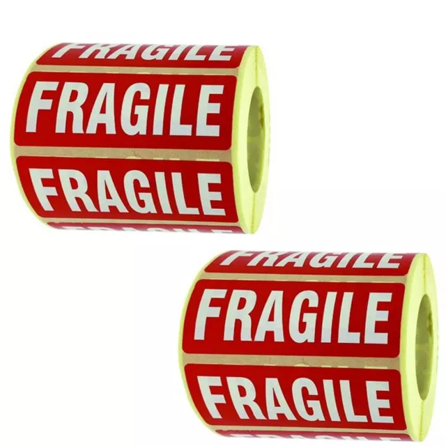 Fragile Parcel Labels/Stickers Permanent Self Adhesive 89 x 32mm