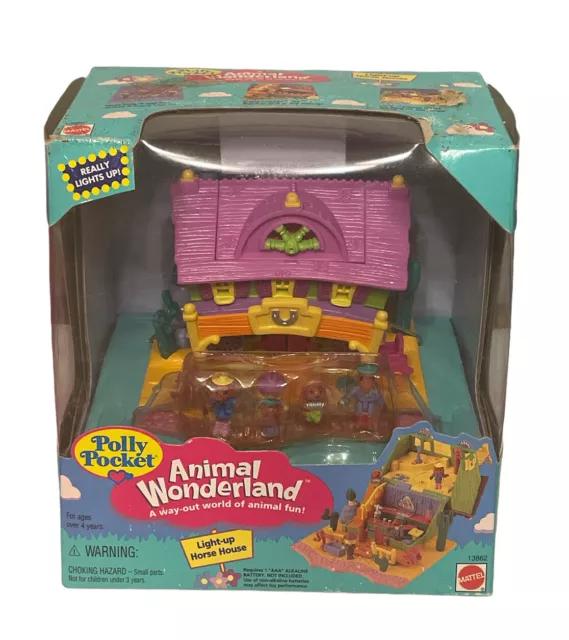 1994 Polly Pocket Vintage Light-up Horse House Animal Wonderland Bluebird Read