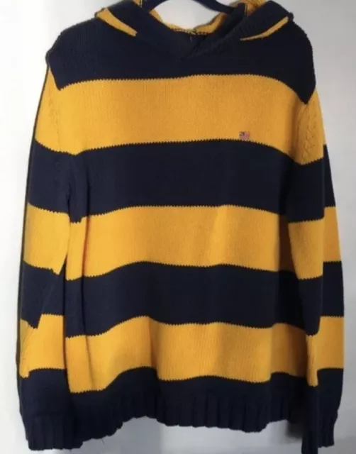 RALPH LAUREN POLO Hoodie Sweater Cotton Sz XL Striped Retro 80s 90s Y2K ...