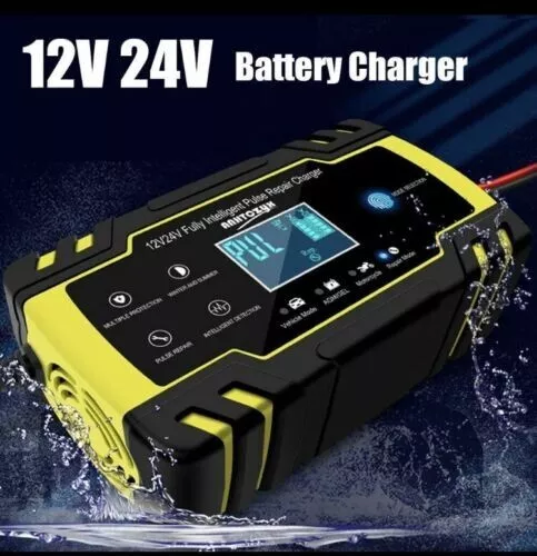 Battery Charger Pulse Repair 12V 8A-24V 4A Car Motorbike Boat Mower Free Postage