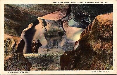 Reception Room 100 Feet Underground Niagara Cave Minnesota Iowa Line MN Postcard