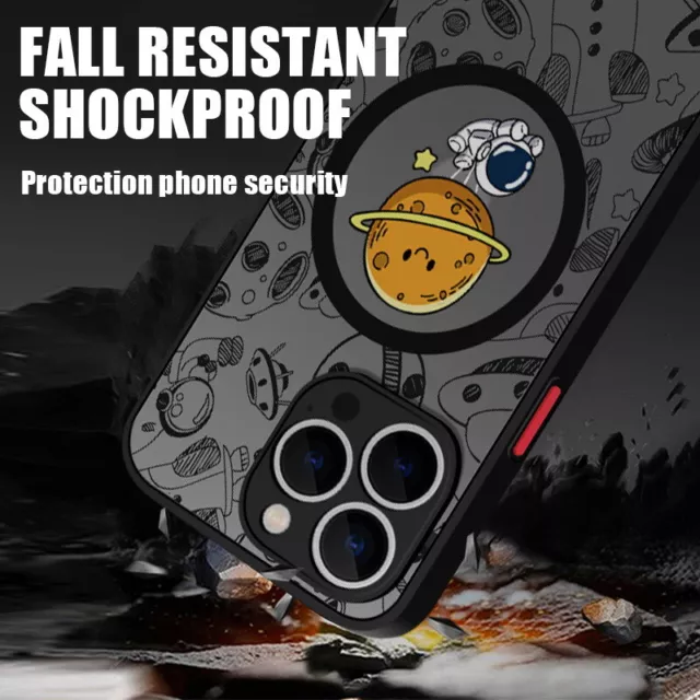 For iPhone 15 14 13 Pro Max 12 11 Shockproof Astronaut Slim MagSafe Case Cover 3