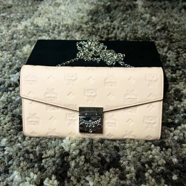 MCM WorldWide Light Pink Chain Wallet Messenger Bag