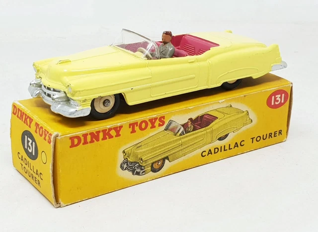 Dinky Toys GB n°131 Cadillac Tourer + boite 1/43 jaune pneu lisse toy voiture