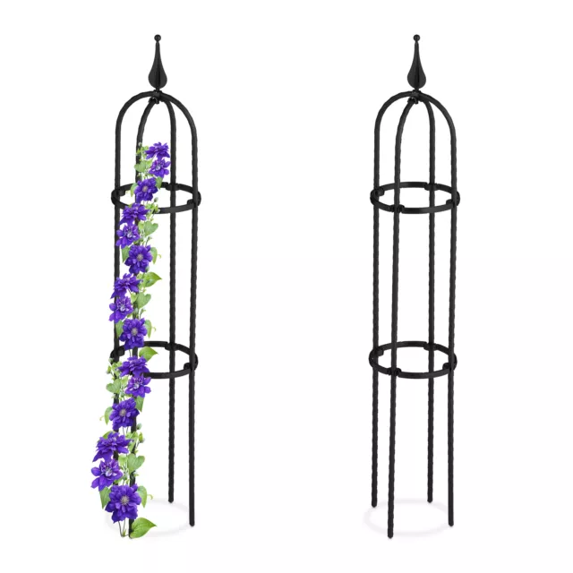 Rankhilfe 2er Set Rosenturm Ranksäule Gurkenturm Rankobelisk Rosenstütze Metall