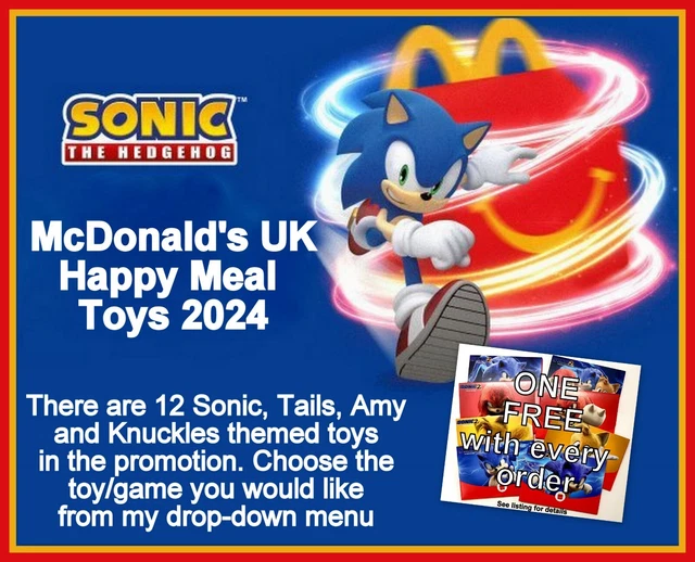 MCDONALD'S HAPPY MEAL Toys UK 2024 Sonic The Hedgehog Various boxed