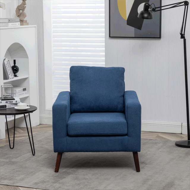 Modern armchair living room chair; upholstered flannel fabric upholstery chair