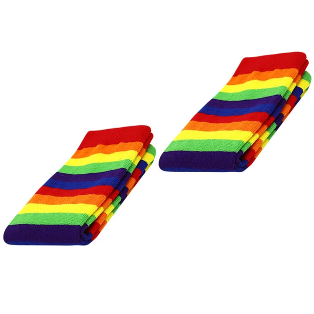 Socks Knee High Socks Children's Rainbow Stripe Socks Kids Cotton Socks Boy