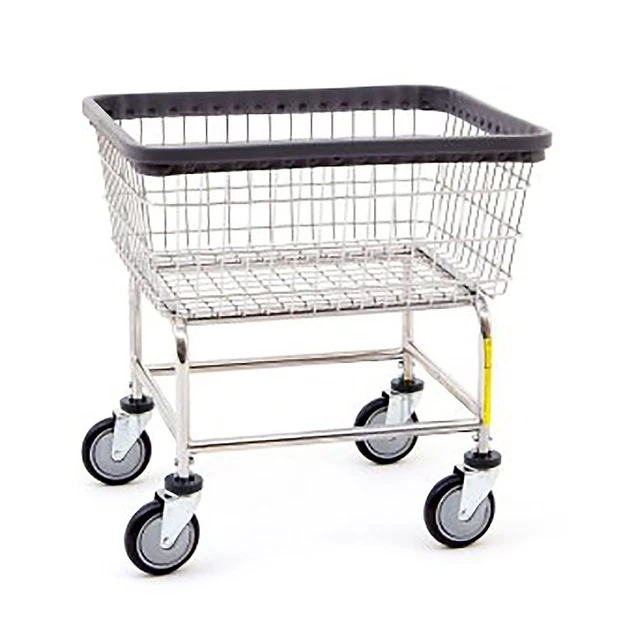 R & B Wire 100CEC/SINGLE Chrome Heavy Duty Wire Laundry Cart