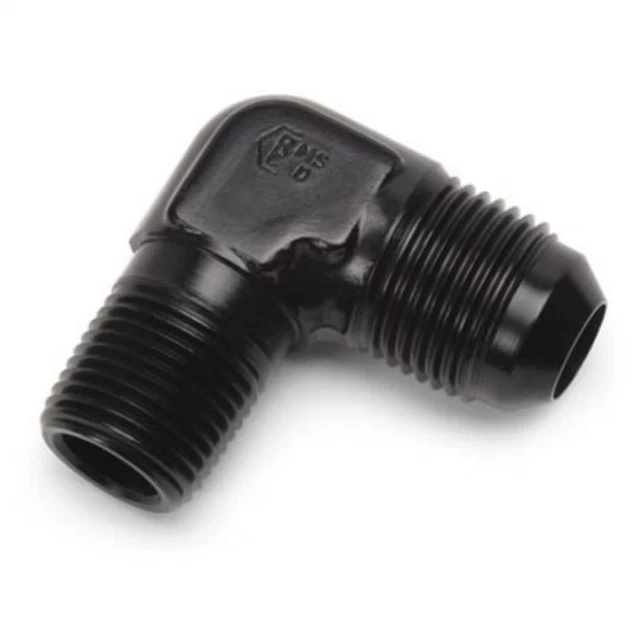 Russell Performance 90 Degree Flare to Pipe Adapter -6 AN to 3/8in NPT | Black