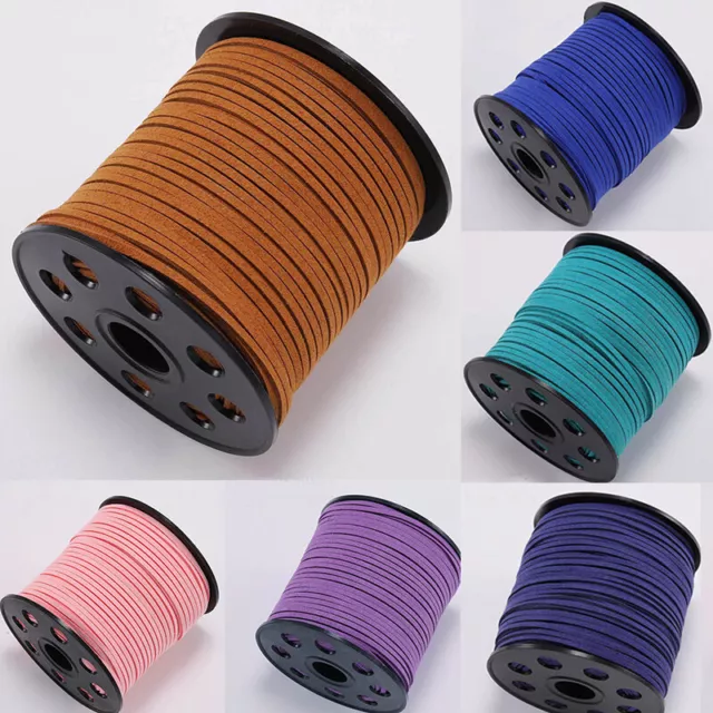 10 Yards Faux Suede Cord Leather Jewelry Making Beading Flat Thread String Acc