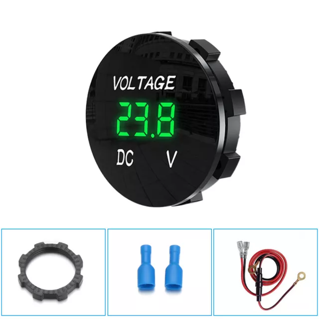 Digital Voltage Volt Meter Motorcycle Car LED Panel Display Voltmeter DC 12V-24V