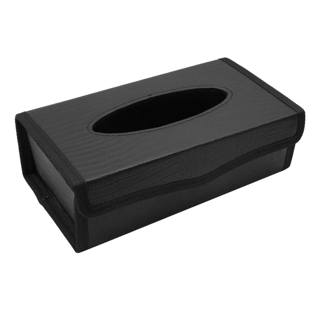 Caja de Pañuelos de Papel Plegable Modelo de Cocodrilo Negra Coche Tejido