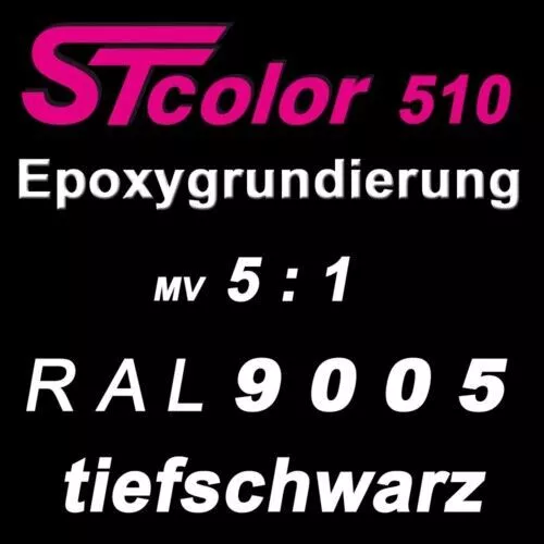 1,2 kg STC 2K EP Grundierung Epoxy 5:1 RAL 9005 tiefschwarz Set inkl. Härter