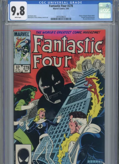 Fantastic Four #278 Mt 9.8 Cgc White Pages Byrne Story Cover And Art Origin Of D