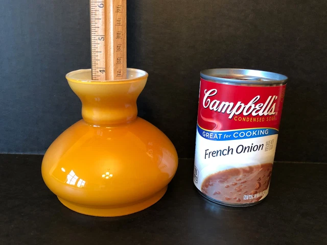 1 VTG Italian CARAMEL Glass Student Aladdin Rayo Oil Lamp Shade 3-7/8" Base Diam