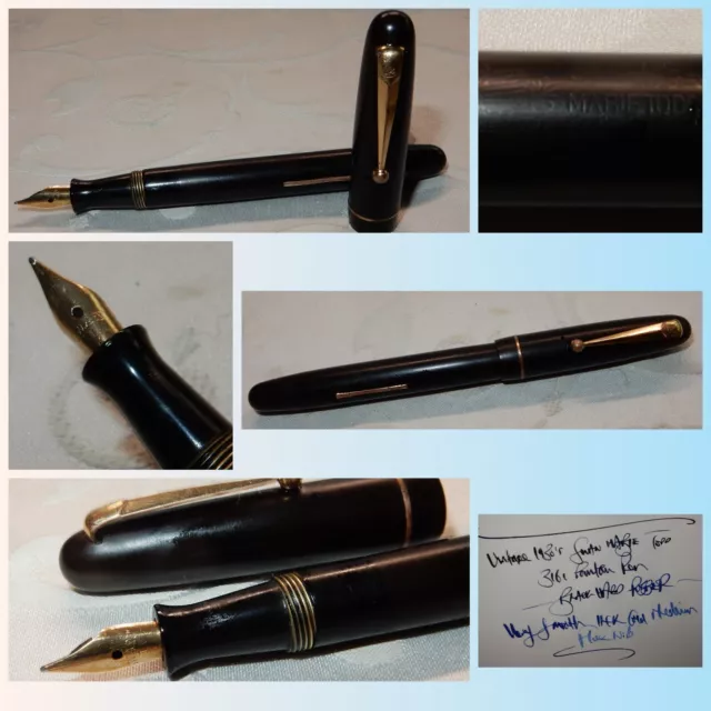 Vintage Swan Mabie Todd 3161 Fountain Pen Bhr 14K Gold Medium Semi Flex Nib