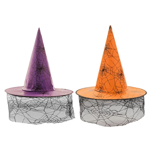 2 PCS SPIDER  Witch Hat Cosplay Multipurpose Gauze Veil Hats £7.85