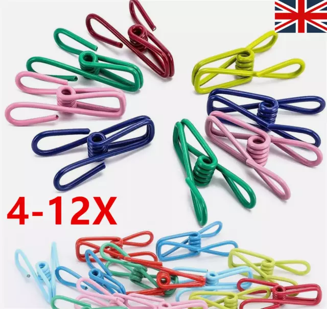 4/8/12Pcs Chip Clips Utility, Metal Clothes Pins Clamps, Multipurpose Steel Wire